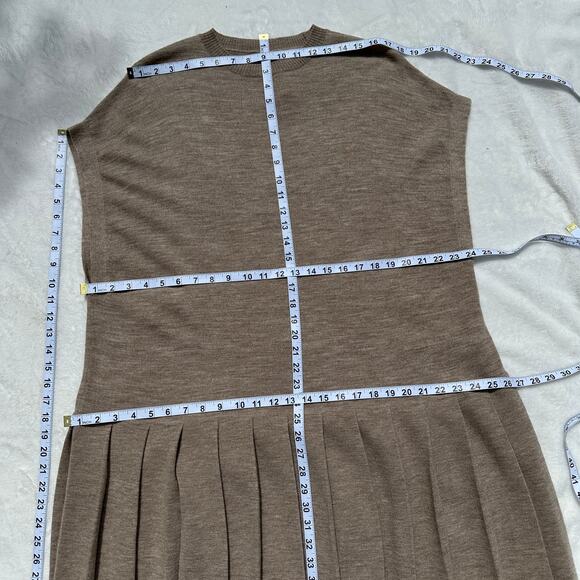 Lauren Manoogian Pleat Shift Dress Aspen Sz 2 Medium NWT Alpaca Wool $625 Taupe - Picture 11 of 16